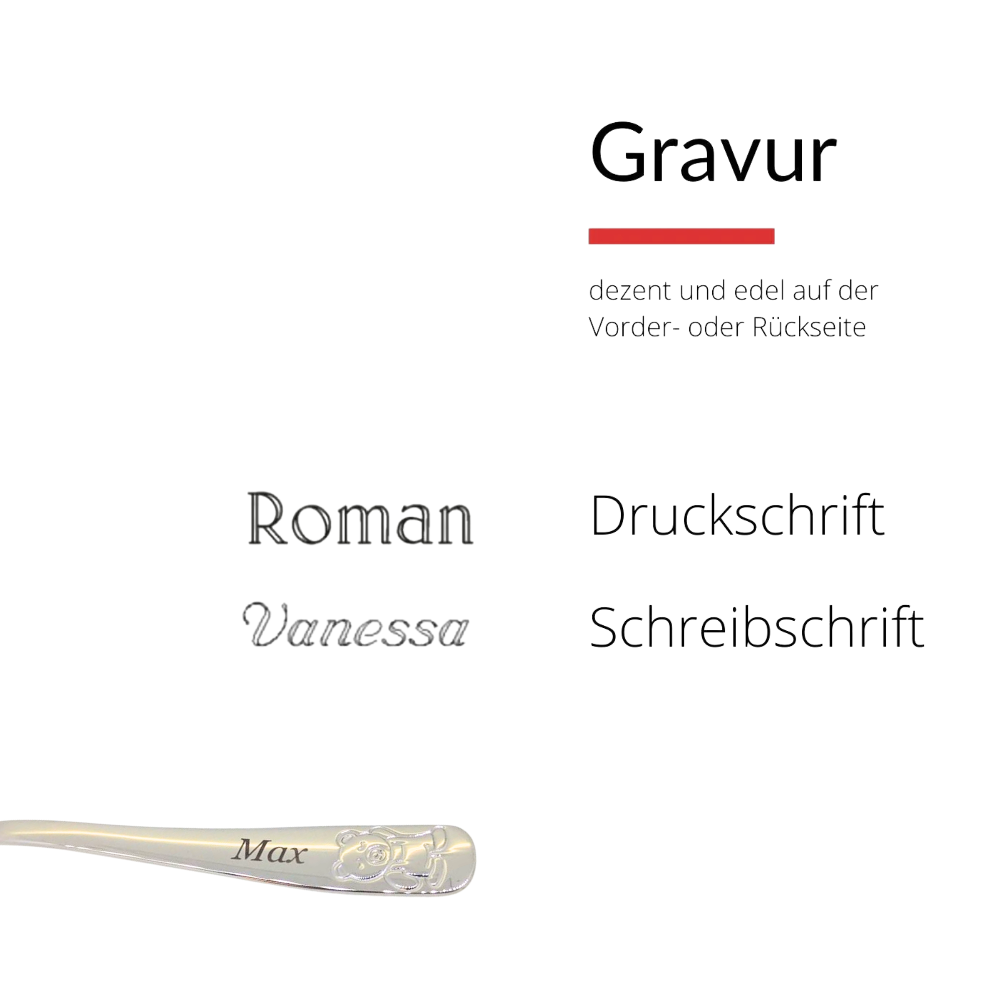 Kinderbesteck 4-teilig WOODY mit Gravur