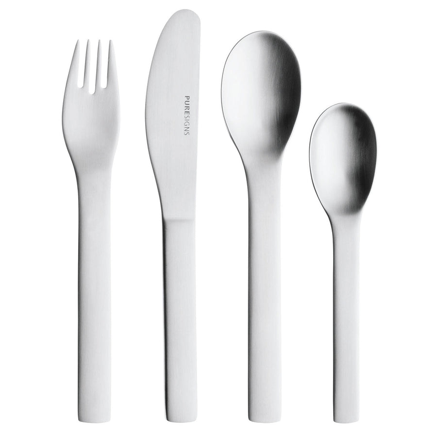 Kinderbesteck 4-teilig ONE mini matt von oben