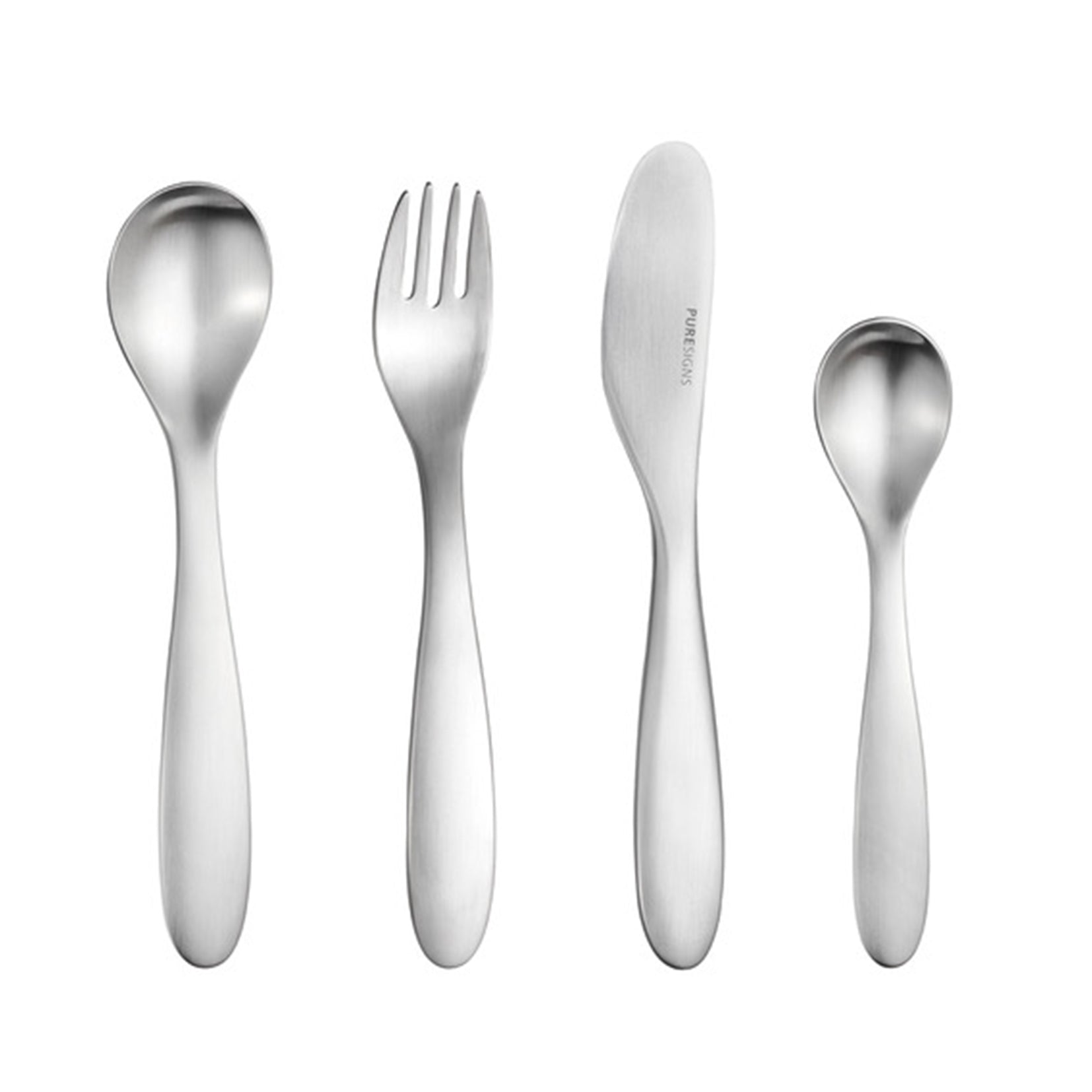 Kinderbesteck 4 - teilig SEVEN mit Gravur -