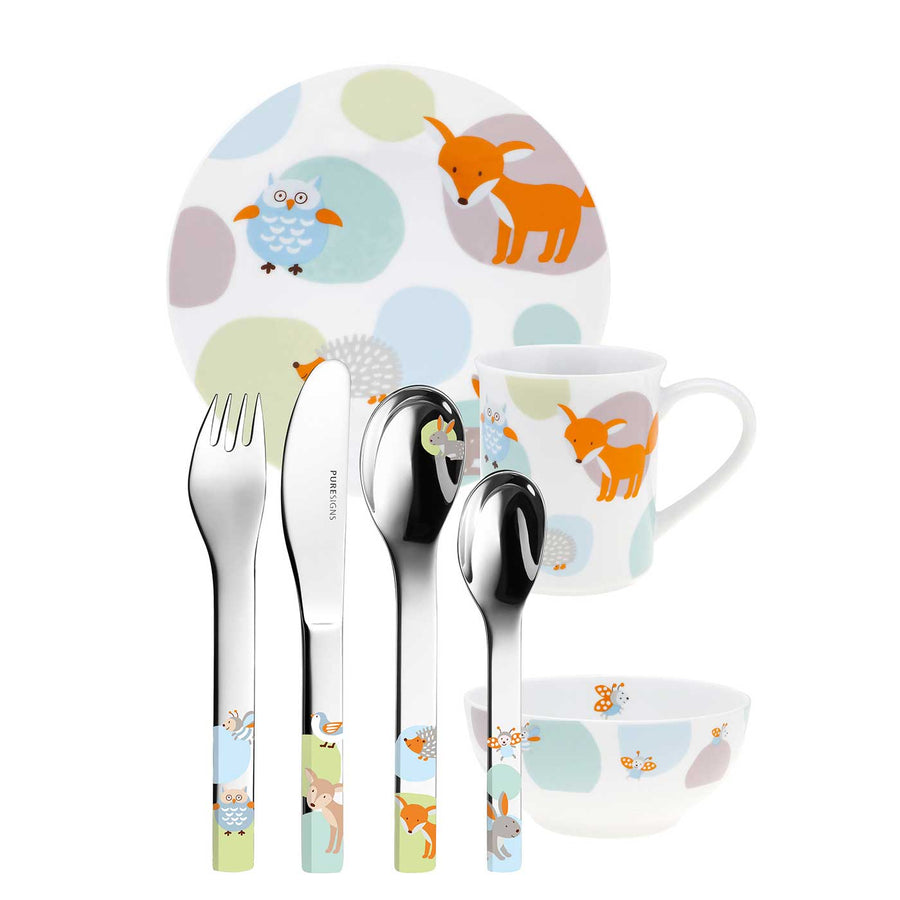 Kindergeschirr Set 7-teilig WOODY von oben
