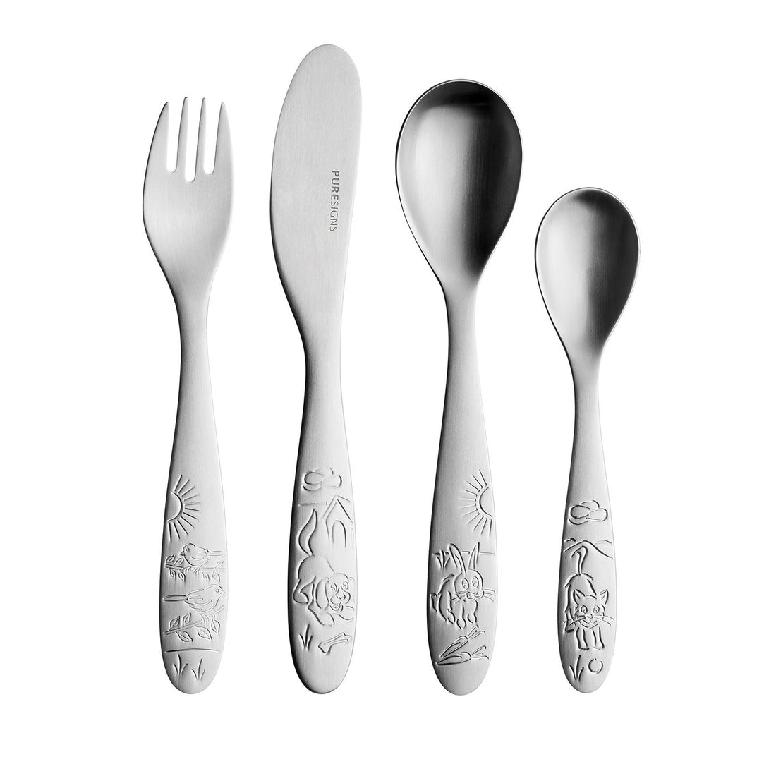 Kinderbesteck 4 - teilig PETYS mit Gravur -