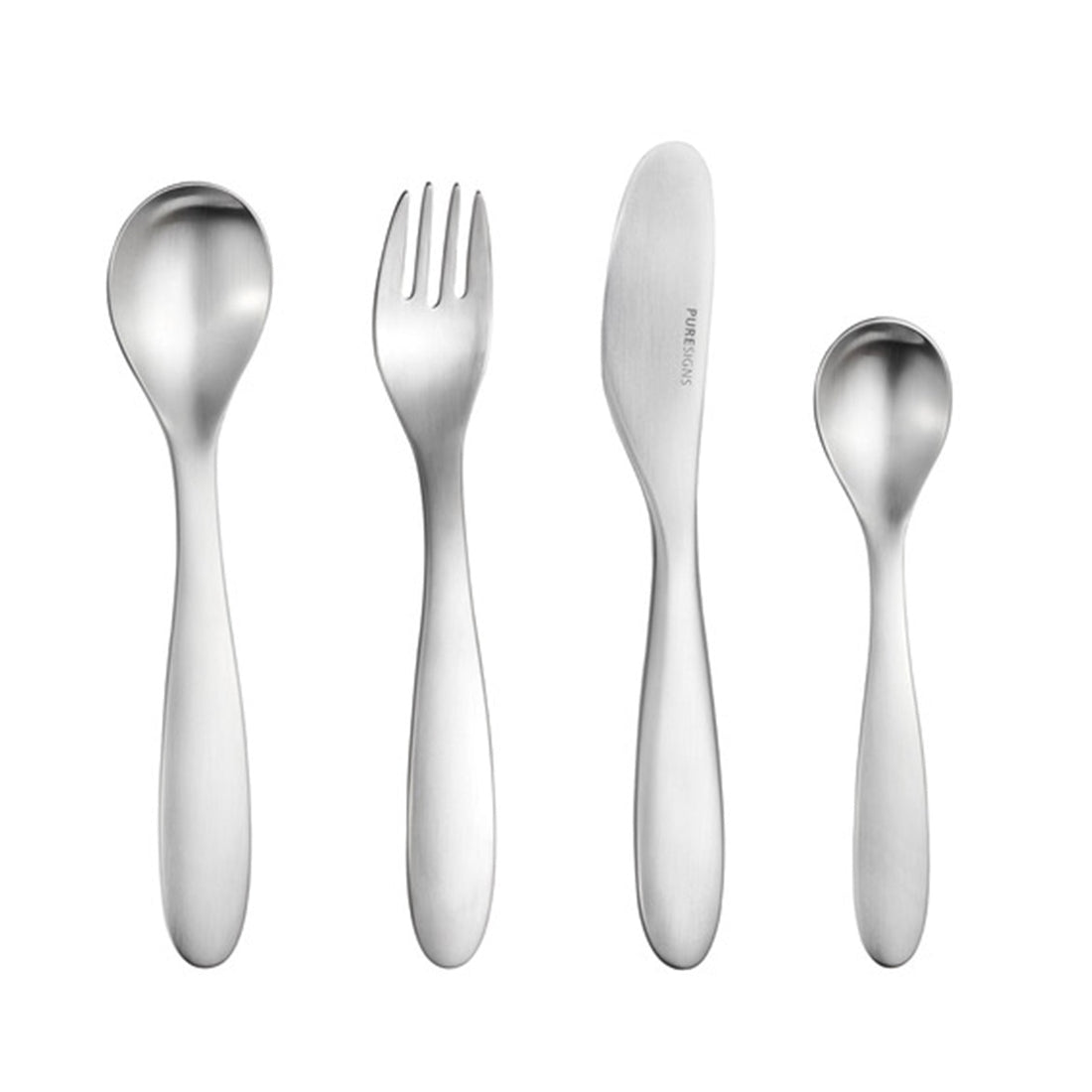 Kinderbesteck 4 - teilig SEVEN mit Gravur -