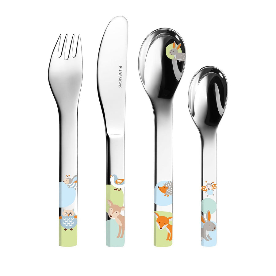 Kinderbesteck 4-teilig WOODY von oben