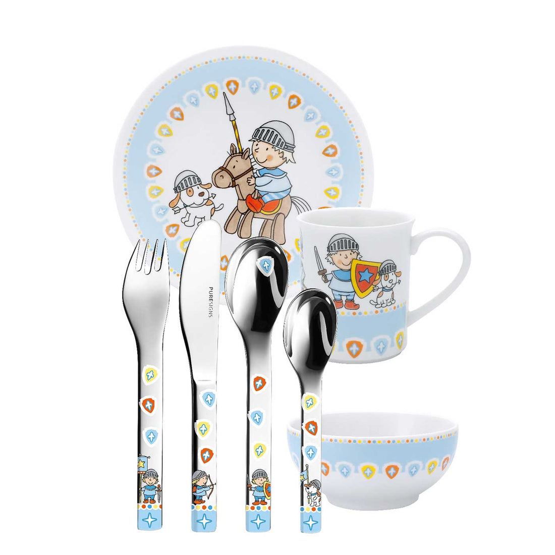 Kindergeschirr Set 7 - teilig MIKO mit Gravur -