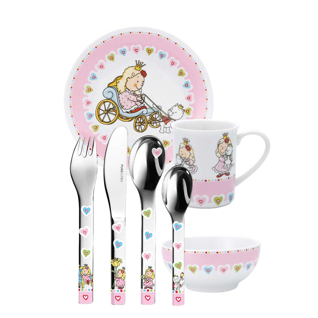 Kindergeschirr Set 7 - teilig NELIA mit Gravur -